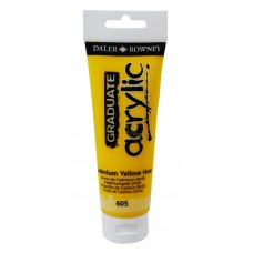 TINTA ACRILICA DALER ROWNEY TUBO DE 120 ML AMARELO CADMIO HUE 605